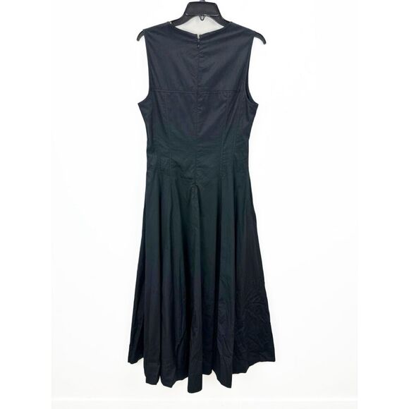 Madewell V-Neck Circle Midi Dress Jet Black Size 4 NWT NW050 - Picture 9 of 11